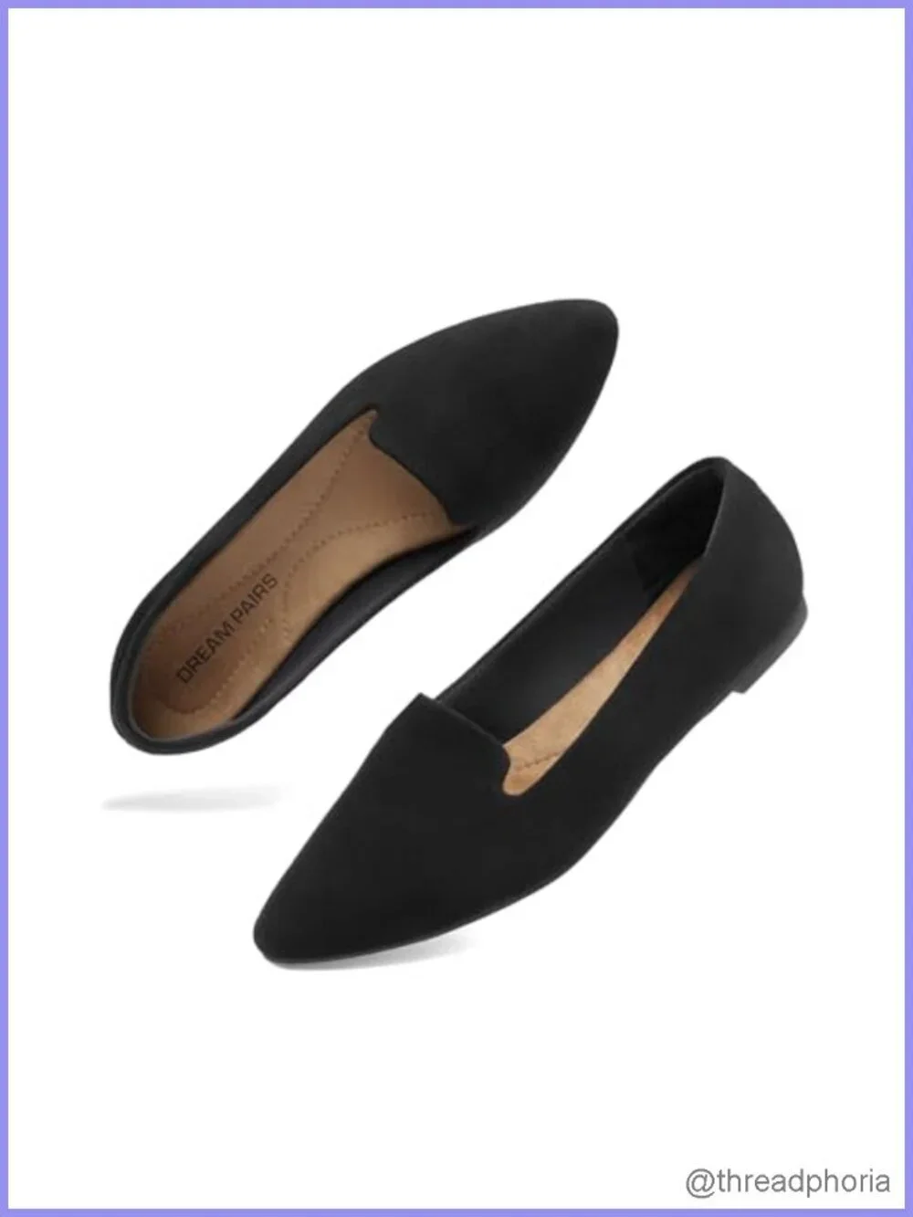Dream Pairs Women's Pointed Toe Slip-On Dressy Flat Shoes for Office Work